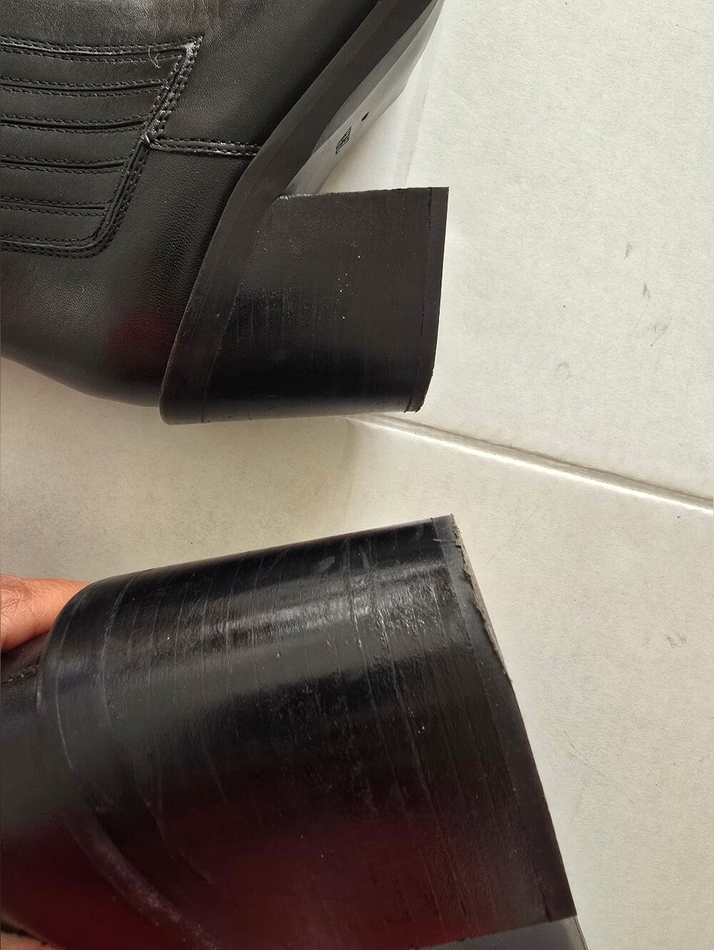 Zara Pointed Toe Leather Cowboy Bootie Size 9 - Picture 4 of 12